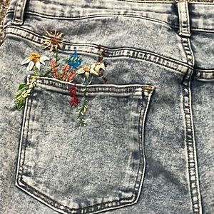 h & m jeans, embroidered